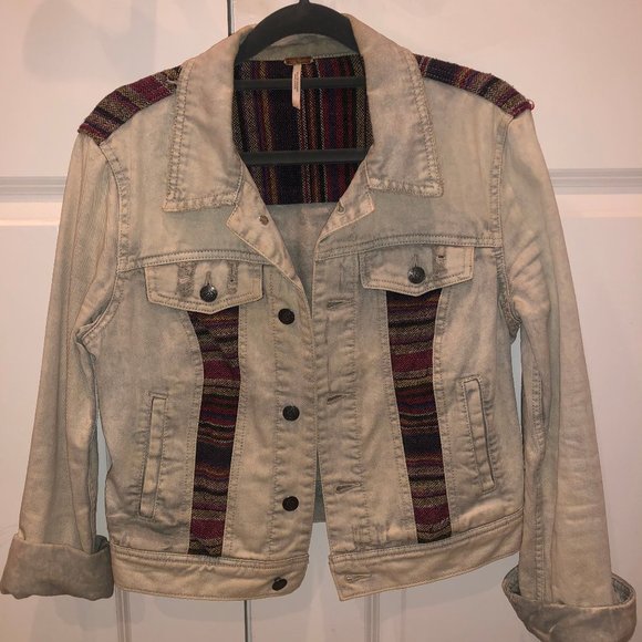 Free People Pattern Denim Jacket